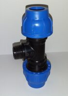 PE T-Stück mit Außengewinde / Trinkwasser / bis 16 bar